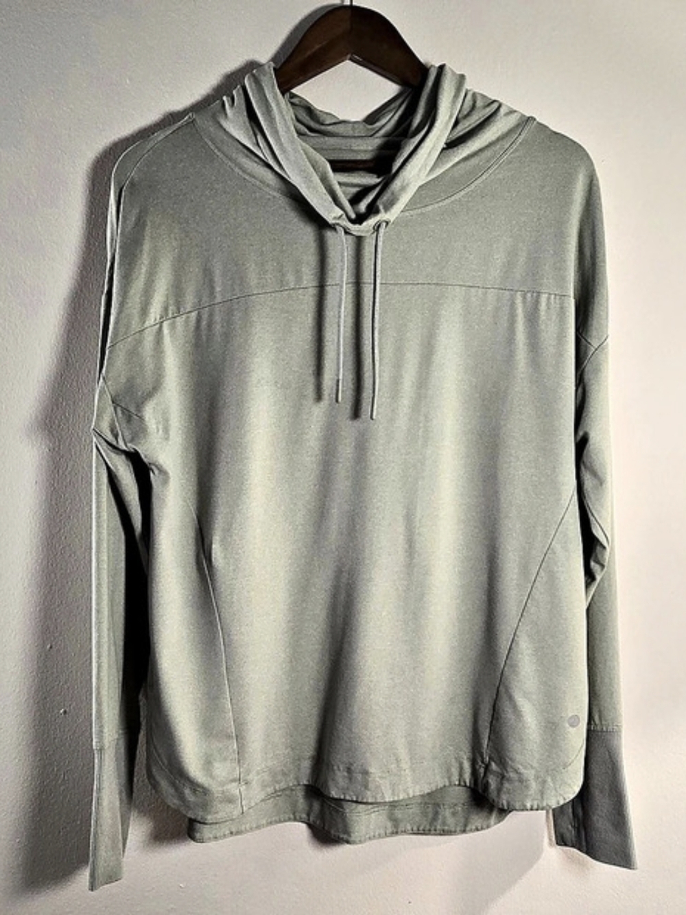 Apana Light Sage Green Cowl Neck Pullover w/ Thumbholes L